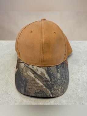 Carhartt-Style Brown Canvas Cap with Camouflage Bill New with Tags Men’s